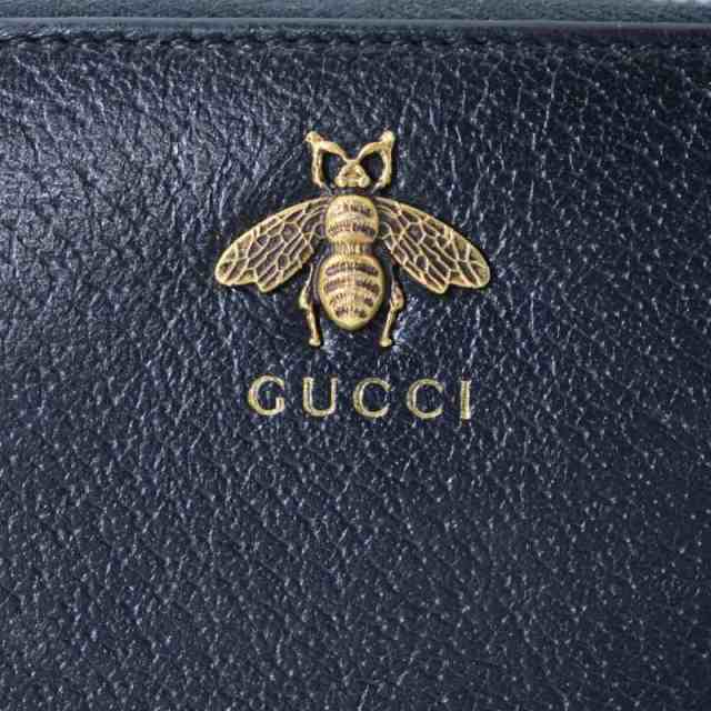 中古】グッチ GUCCI アニマリエ ビー レザー ラウンドジップ 長