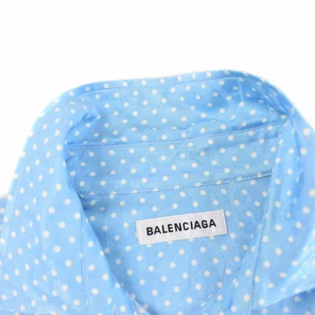 中古】バレンシアガ BALENCIAGA 19年製 ブラウス シャツ 半袖 ドット ...