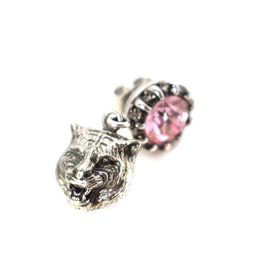 中古】グッチ GUCCI キャットヘッド ピアス スイング ピンク