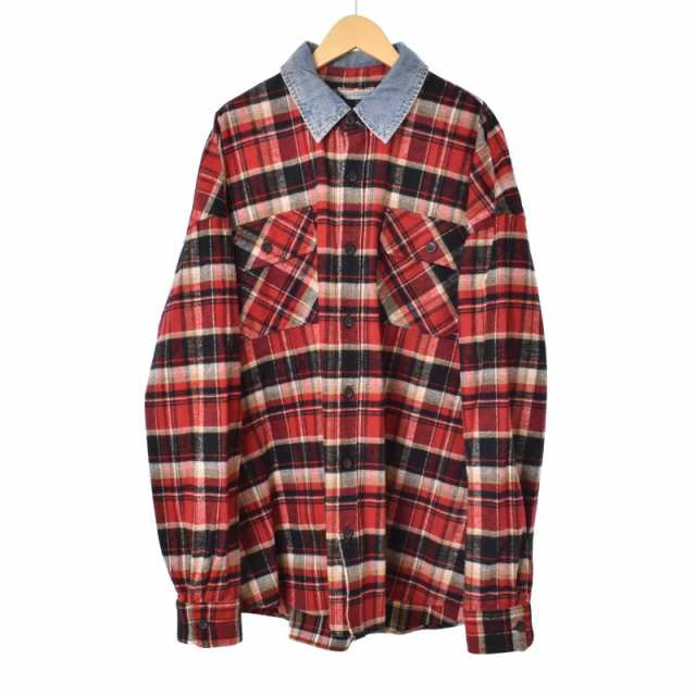 【美品】FEAR OF GOD 
デニムカラー Flannel チェックシャツ