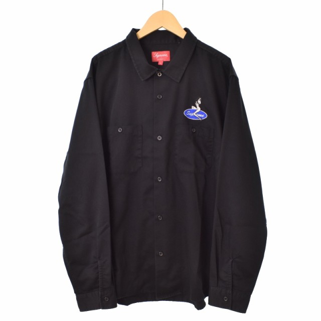 シュプリーム  18SS  Pin Up Work Shirt ピンナップガールワーク長袖シャツ メンズ M