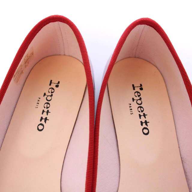 repetto レペット バレエ フラット エナメル リボン 黒 22.5 - 靴