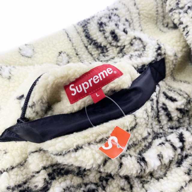 supreme リバーシブル バンダナ フリース ジャケット タン L