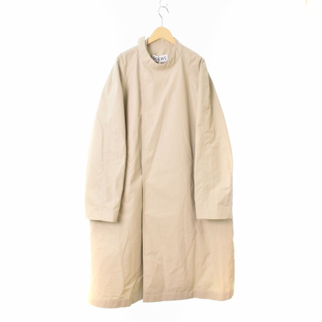 中古】ロエベ LOEWE 21AW アナグラム ノーカラー 比翼 コート 46 S