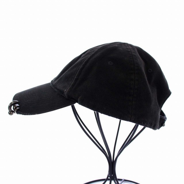 【中古】バレンシアガ BALENCIAGA 23SS Heavy Piercing Cap ヘビーピアスキャップ 帽子 ヴィンテージ加工 L 59cm  黒｜au PAY マーケット