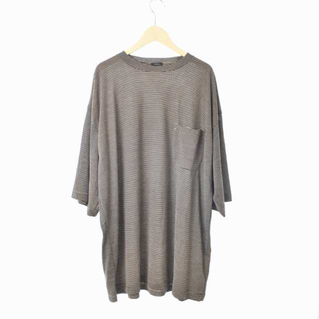 中古】コモリ COMOLI 23SS サマーウール天竺 Tシャツ ボーダー 4 L