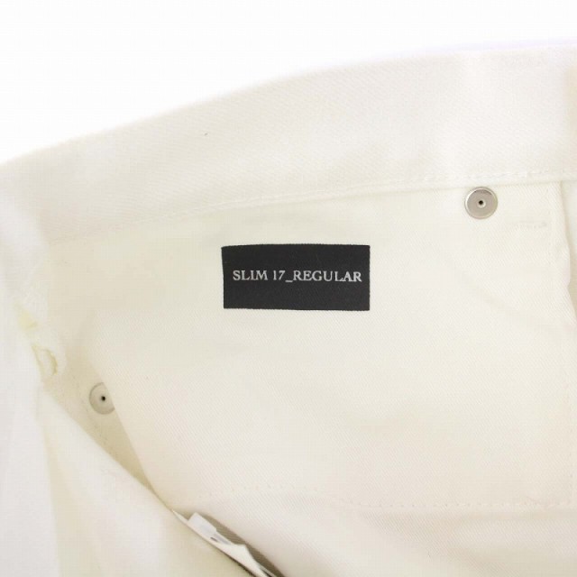 【中古】Dior HOMME sacai 21AW SLIM 17 REGULAR ストレートデニムパンツ ジーンズ ボタンフライ W31 白  213D007AY508｜au PAY マーケット