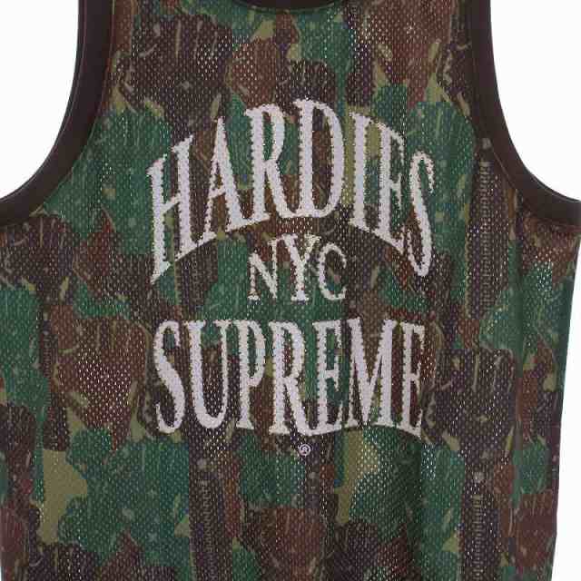 SUPREME シュプリーム 23SS Hardies Camo Basketball Jersey カモ総柄 ラインストーンロゴ装飾メッシュタンクトップ ブルー