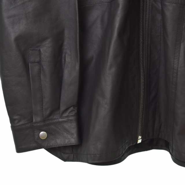 中古】リックオウエンス Rick Owens 21AW LARRY LEATHER SHIRT レザー