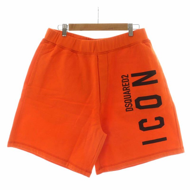 【中古】未使用品 ディースクエアード DSQUARED2 ICON Relax Shorts ショートパンツ ハーフパンツ ロゴ XL オレンジ