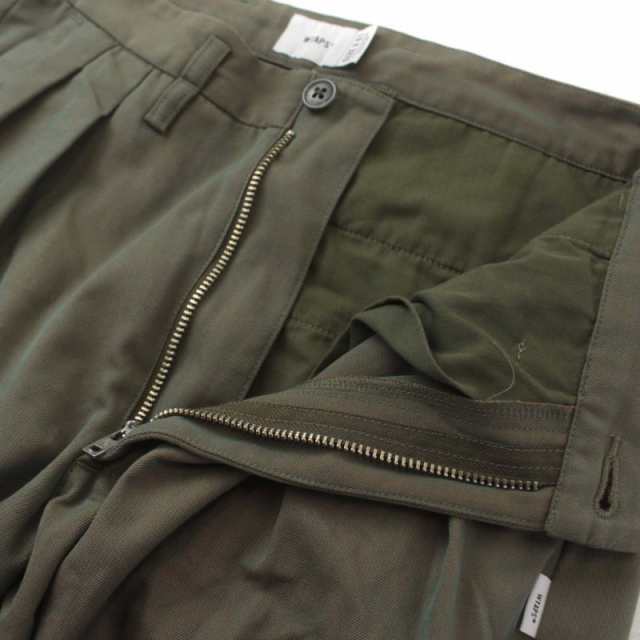 中古】WTAPS 20AW TUCK TROUSERS RAPO.TWILL タックトラウザーパンツ スラックス 01 S カーキ  202TQDT-PTM05の通販はau PAY マーケット - ブランド古着のベクトル | au PAY マーケット－通販サイト