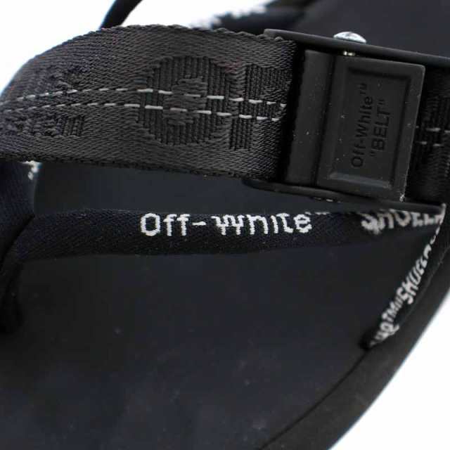 【中古】未使用品 オフホワイト OFF WHITE MULTISTRAP MICRO SANDAL ストラップサンダル レースアップ ロゴ 41  黒｜au PAY マーケット