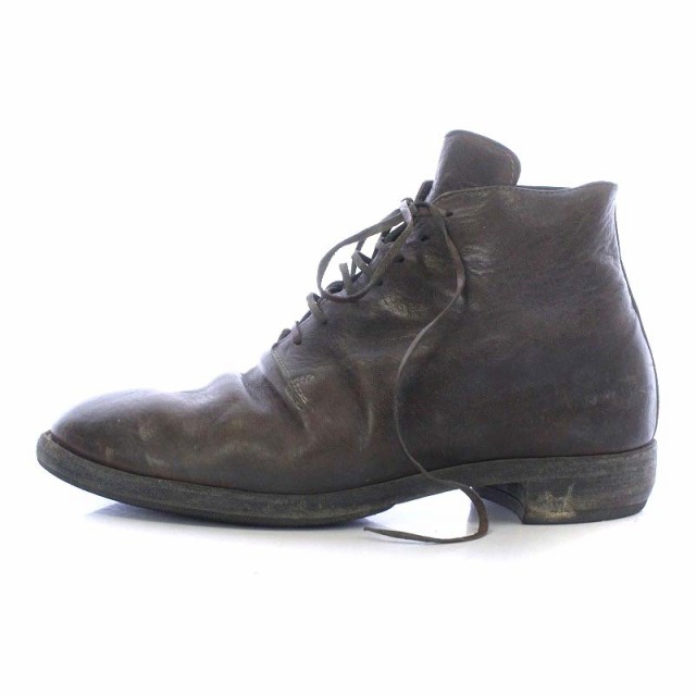 【中古】グイディ GUIDI レースアップブーツ ショート レザー 41 26cm 茶色 ブラウン /YO2 メンズ