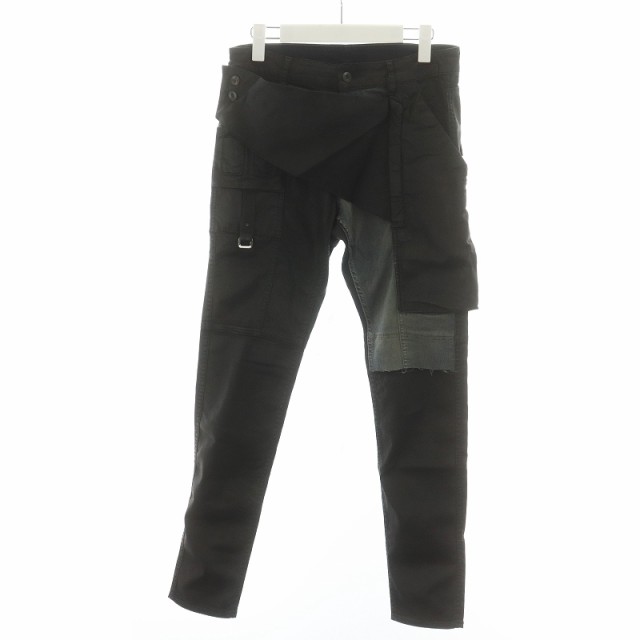 【中古】リックオウエンス Rick Owens 19SS DRKSHDW コンボメンフィス コーティング デニムパンツ 切替 US31 黒