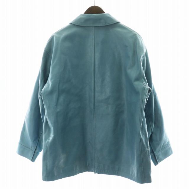 【中古】ウェルダー WELLDER  Barn Coat バーンコート ミドル丈 レザー アウター 4 XL 水色 ライトブルーの通販は