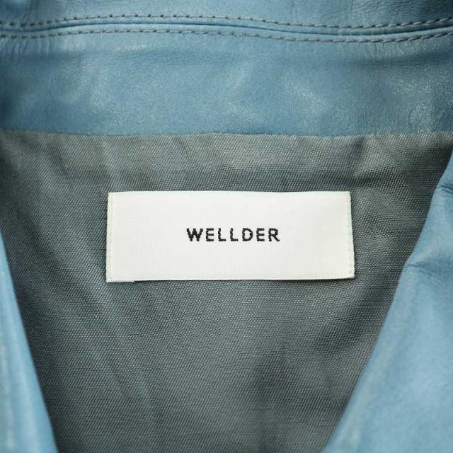 【中古】ウェルダー WELLDER  Barn Coat バーンコート ミドル丈 レザー アウター 4 XL 水色 ライトブルーの通販は
