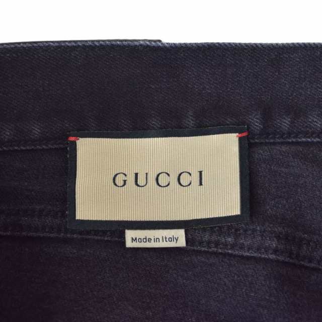 中古】グッチ GUCCI ウォッシュドデニム テーパードパンツ デニムパンツ ジーンズ ロゴ 30 黒 ブラック 408637の通販はau PAY  マーケット - ブランド古着のベクトル | au PAY マーケット－通販サイト