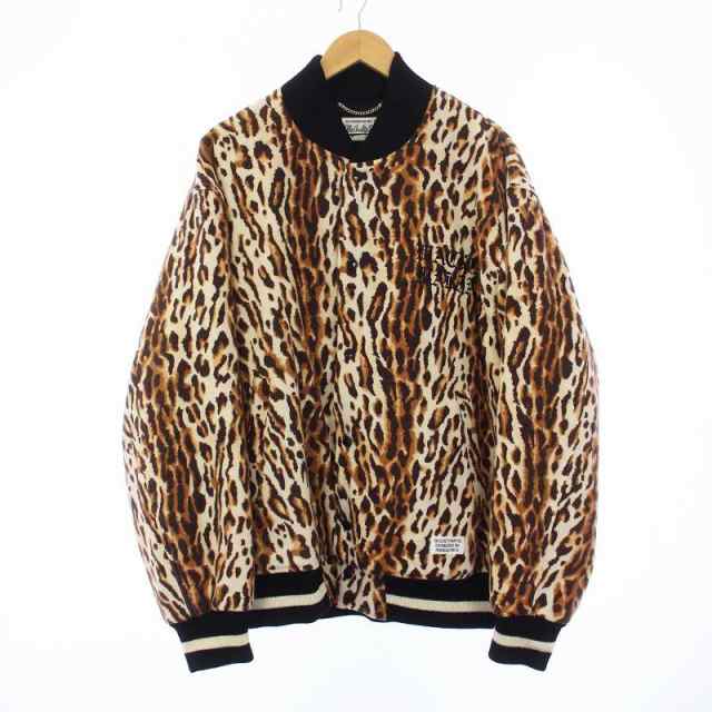 【中古】WACKO MARIA 22AW LEOPARD VARSITY JACKET レオパードファーヴァーシティジャケット ブルゾン 中綿 M