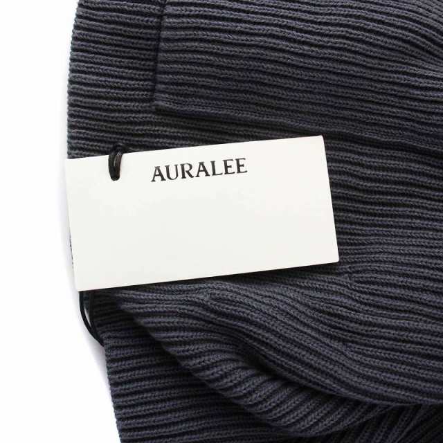 【中古】未使用品 AURALEE タグ付き 22SS Super Hard Twist Rib Knit Big Cardigan 4 M グレー A22SC01TR