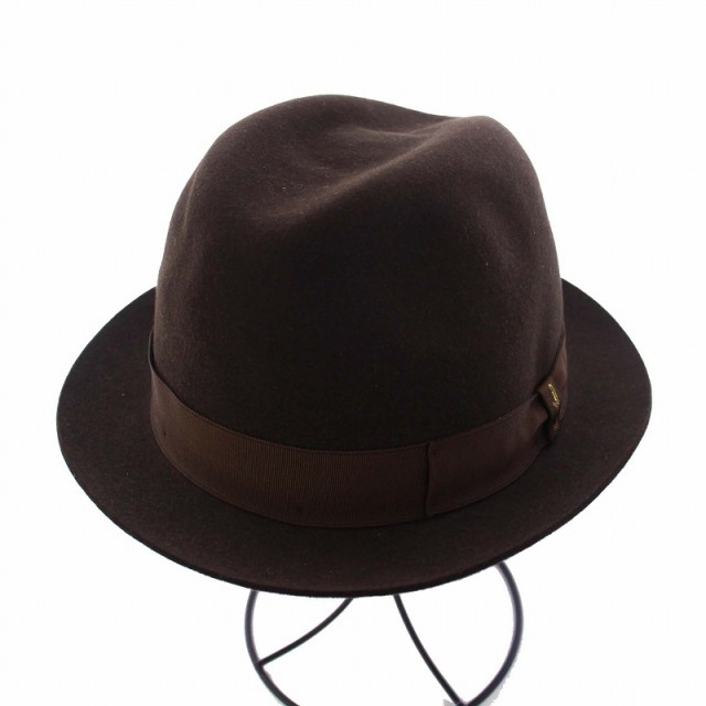 【中古】ボルサリーノ Borsalino MARENGO/SHORT BRIM マレンゴハット フェルトハット 59cm 茶 ブラウン 490029-0029