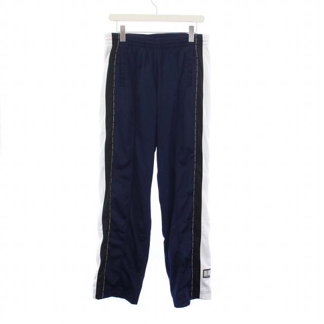 【中古】VETEMENTS VTMNTS CONTRASTING BAND SNAP JERSEY SWEATPANTS ジャージ トラックパンツ S 紺 VL12PA220Nの通販は