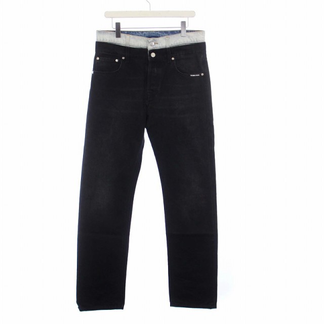 【中古】 VETEMENTS VTMNTS DOUBLE WAISTED JEANS ダブルウエストジーンズ デニムパンツ W30 黒 VL16PA400B