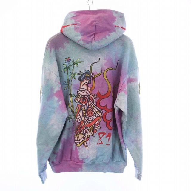 【中古】CVTVLIST Ed Hardy 81 HOODIE プルオーバー パーカー スウェット 長袖 プリント タイダイ柄 1 210111EH03の通販は 19,564円