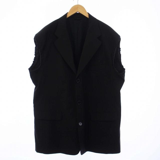 【中古】RAF SIMONS 23SS Blazer with elastic in sleeves ノースリーブジャケット ベスト テーラード M 黒 231-516の通販は 55,000円