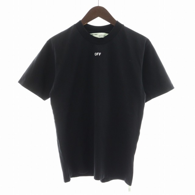 【中古】オフホワイト OFF WHITE Tシャツ カットソー 半袖 バックプリント フラワー 花 XS 黒 ブラック /AN7 メンズの通販は