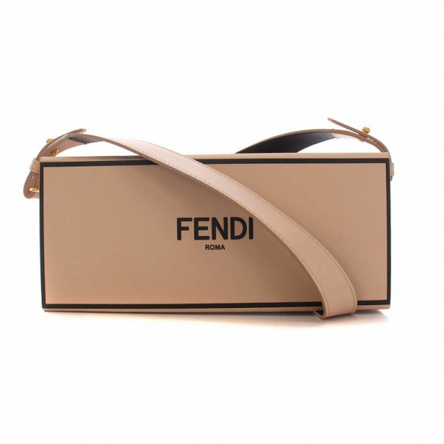 【中古】フェンディ FENDI 横長ボックス BOX型 ショルダーバッグ ロゴ ピンク 7VA520 /YM ☆AA★ レディース