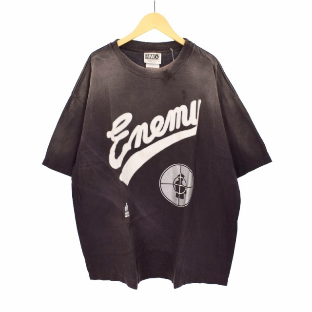 【中古】未使用品 セントマイケル 24AW SS TEE SNT ENEMY Tシャツ 半袖 プリント ダメージ加工 XL 黒 SM-YS1-0000-C18