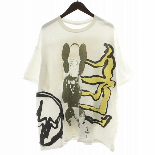 【中古】CACTUS JACK カクタスジャック × KAWS カウズ Tシャツ カットソー 半袖 イラスト XL 白 ホワイトの通販は 6,205円