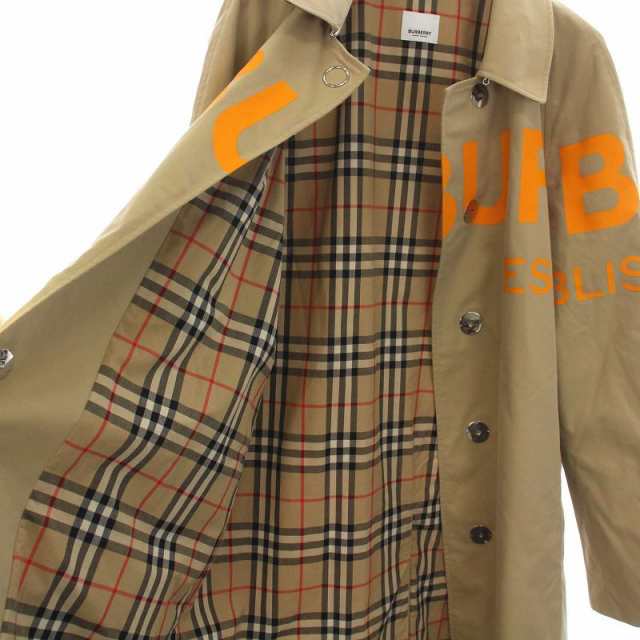 中古】バーバリー ホースフェリープリント ステンカラーコート