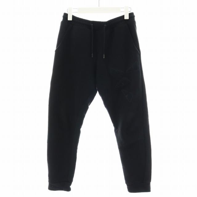 【中古】フェンディ FENDI スウェットパンツ ジョガーパンツ コットン 44 XS 黒 ブラック /AN30 メンズの通販は