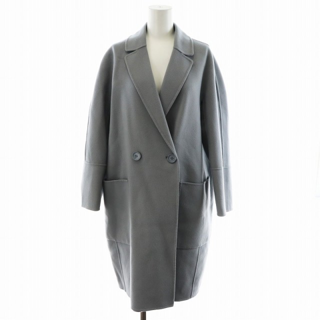 【中古】Sマックスマーラ 'S Max Mara 21年 ダブルフェイスコート チェスターコート ミドル丈 ウール 38 S グレー