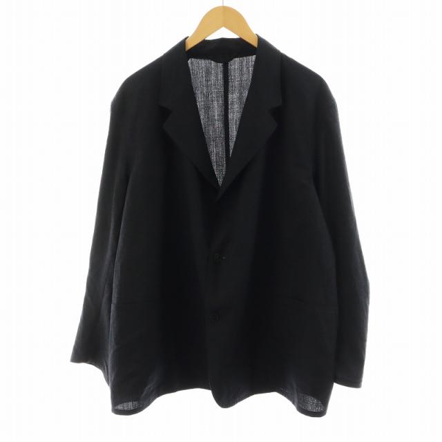 【中古】コモリ COMOLI 24SS ウールジャケット テーラードジャケット 3 L 黒 ブラック /AN26 メンズの通販は