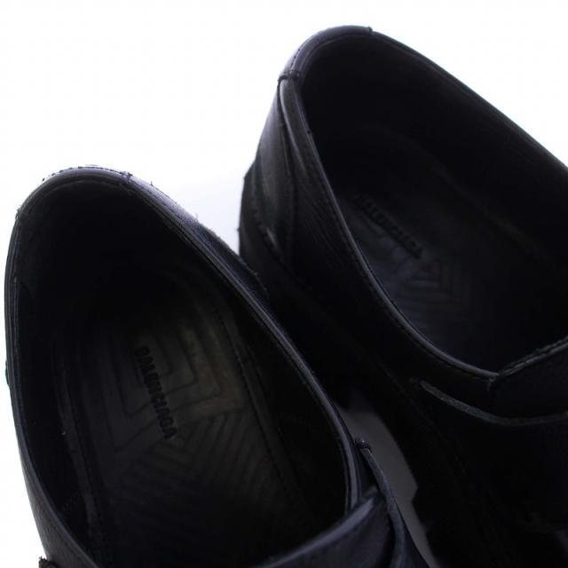 【中古】バレンシアガ BALENCIAGA Tractor Loafer トラクターローファー レザー 40 26.5cm 黒 ブラック メンズ