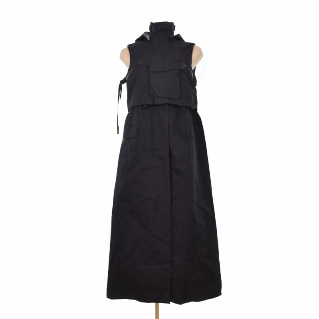 【中古】サカイ sacai アクロニウム ACRONYM 22SS TRENCH DRESS トレンチドレス ワンピース ロング S 黒 22-06010の通販は
