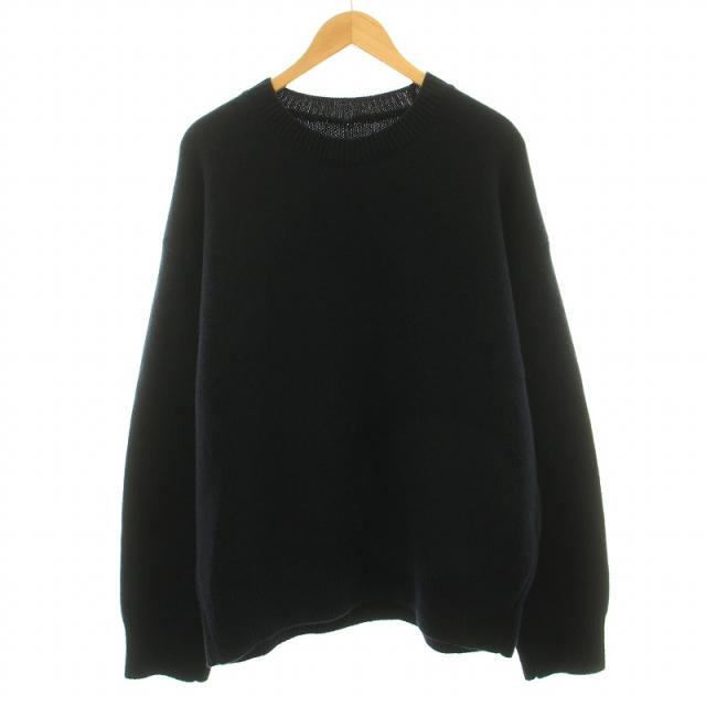 【中古】stein EX FINE LAMBS CREW NECK KNIT ニット セーター ビッグシルエット 長袖 M ダークネイビー ST.449の通販は 14,256円