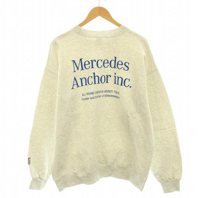 【中古】メルセデスアンカーインク CREW SWEAT スウェット トレーナー ロゴ プリント 裏起毛 長袖 L ライトグレーの通販は 19,800円