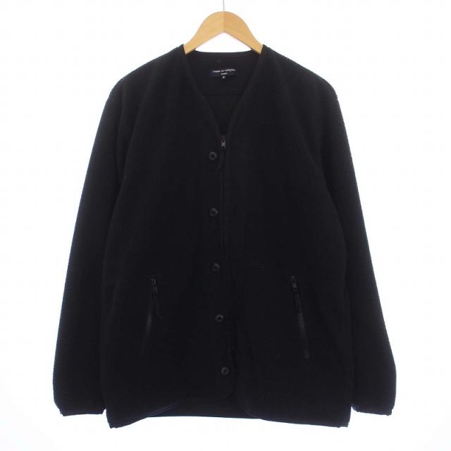 【中古】コムデギャルソンオム COMME des GARCONS HOMME ノーカラーフリースジャケット ボア ブルゾン S 黒 HH-T019の通販は