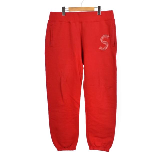 【中古】シュプリーム SUPREME S logo Sweatpant Red Sロゴ スウェットパンツ 裏起毛 M 赤 レッド メンズの通販は