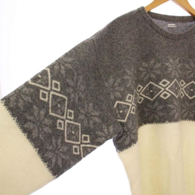 中古】シークエル ノルディック クルーネック ニット セーター L