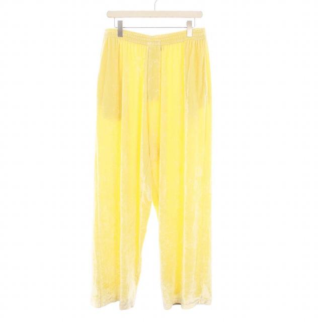 【中古】バレンシアガ velvet-effect straight-leg trousers ベルベットエフェクトストレート ワイドパンツ S 751017