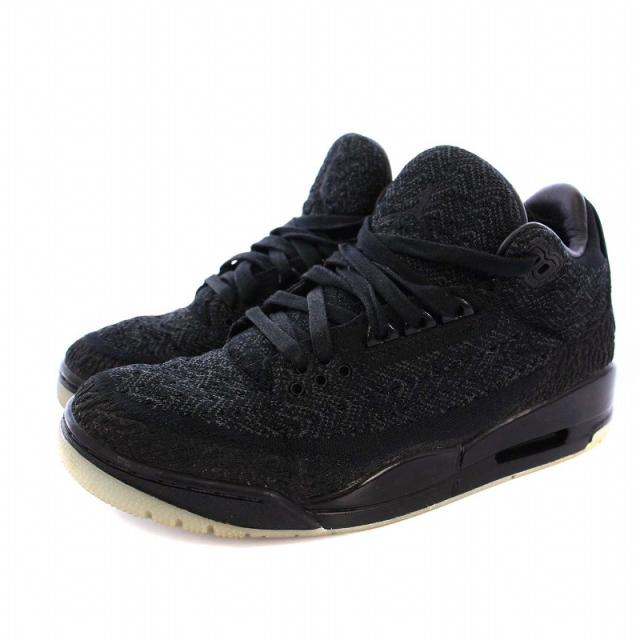 【中古】NIKE Air Jordan 3 Retro Flyknit Black スニーカー US7.5 25.5cm AQ1005-001