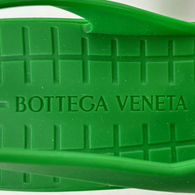 【中古】未使用品 ボッテガヴェネタ BOTTEGA VENETA JIMBO スリングバックサンダル ヒール ラバー 35 22.5cm グリーン