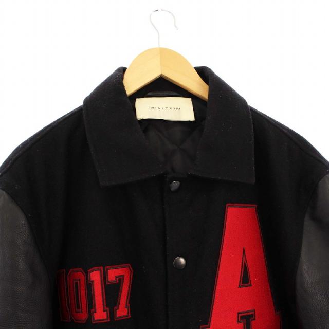 中古】アリクス ALYX LOGO VARSITY JACKET BLACK ロゴバーシティ