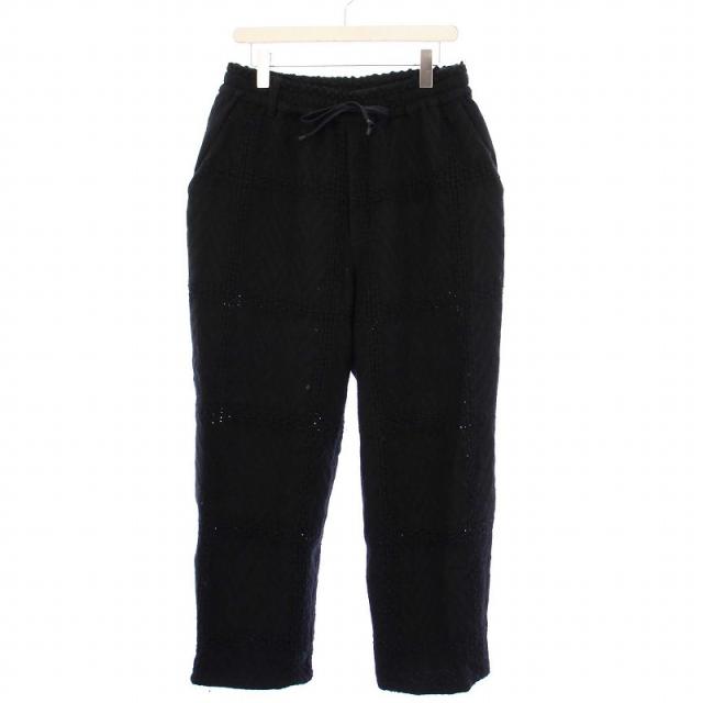 【中古】ホワイトマウンテニアリング White Mountaineering イージーパンツ ワイド ニット 2 ブラック WM2373417