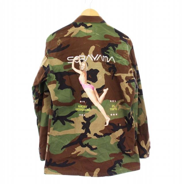 【中古】2G ReArt 空山基 ピンナップガールファティーグシャツジャケット ミリタリー カモフラ 迷彩柄 M カーキ