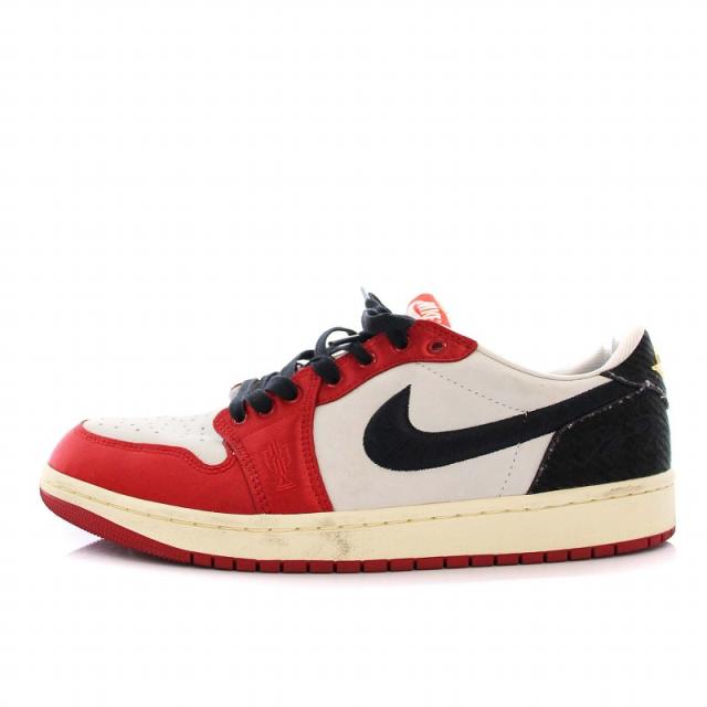 【中古】ナイキ NIKE Trophy Room Air Jordan 1 Low OG Sail and Varsity Red スニーカー US10 28cm FN0432-100